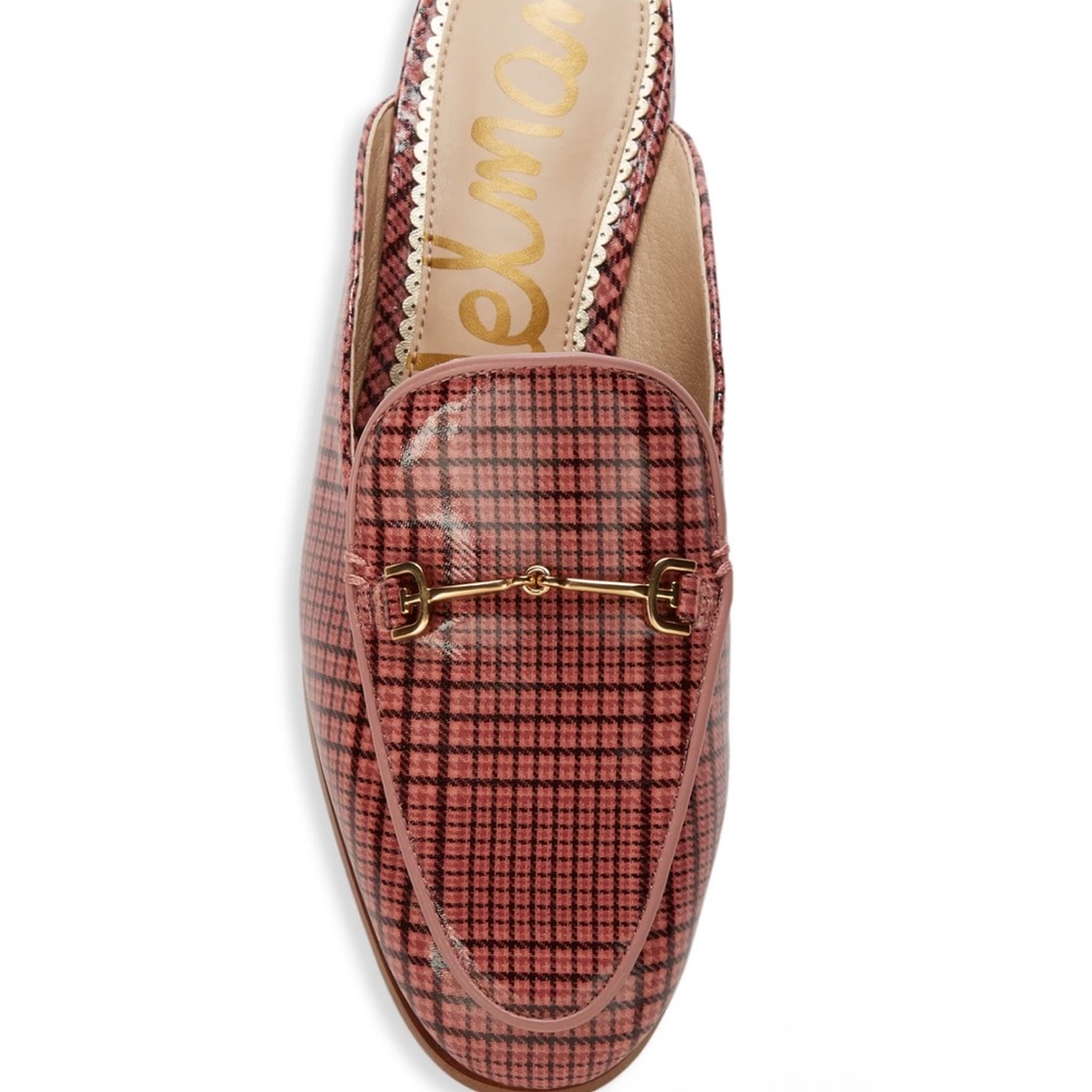 Sam Edelman Linnie Pink Plaid Slip on Loafers